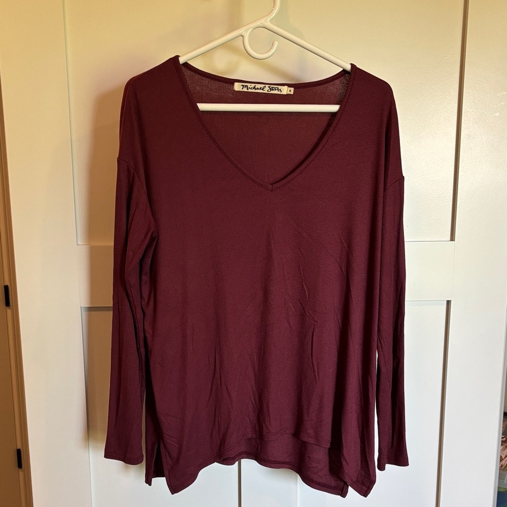Michael Stars vneck ribbed top